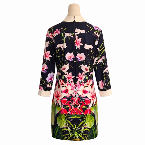 Ted Baker London Youma Mirrored Tropics Collar Dress Size 8 US - Picture 5 of 13